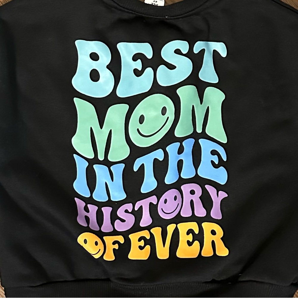SOLD! Toddler 4Yr Black Sweatshirt with Colorful Lettering